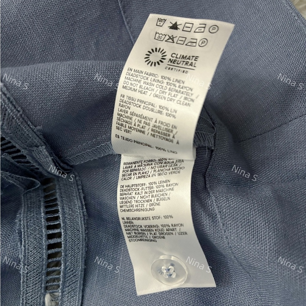 Reformation Everett Cornflower Blue Midi Linen Dress - 8 - Picture 7 of 7